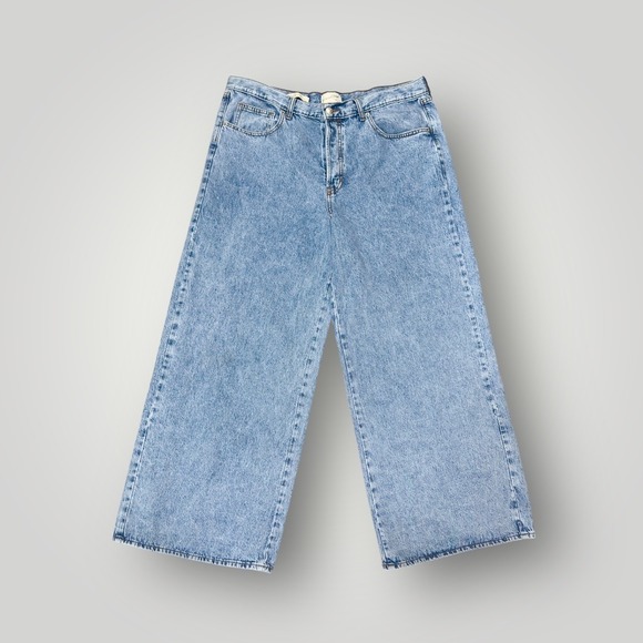 Universal Thread Women's Mid-Rise Super Wide Leg Jeans 100% Cotton Size 16 - Picture 2 of 7